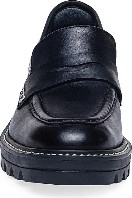 Women's Chandler Leather Lug Sole Loafers - Black - Size 10 - Image 4