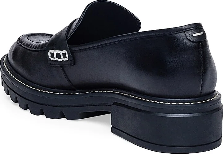 Women's Chandler Leather Lug Sole Loafers - Black - Size 10 - Image 6