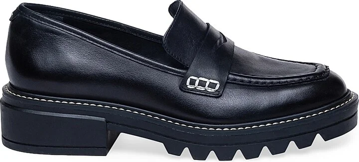 Women's Chandler Leather Lug Sole Loafers - Black - Size 10