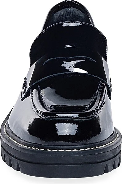 Women's Chandler Soft Patent Lug Sole Loafers - Black - Size 9.5 - Image 4