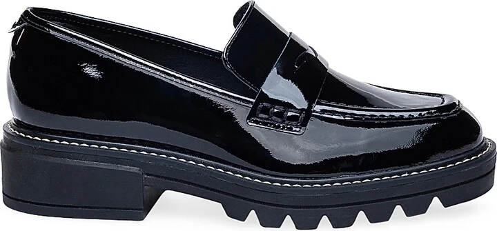 Women's Chandler Soft Patent Lug Sole Loafers - Black - Size 9.5