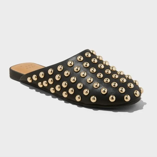 Women's Channing Studded Slip On Mule Flats with Memory Foam Insole - A New Day™ : Backless Design