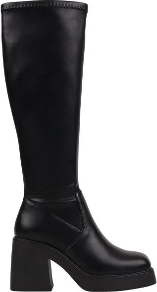 Women's Chantal Black Platform Elastic Knee-High Boots - Image 2