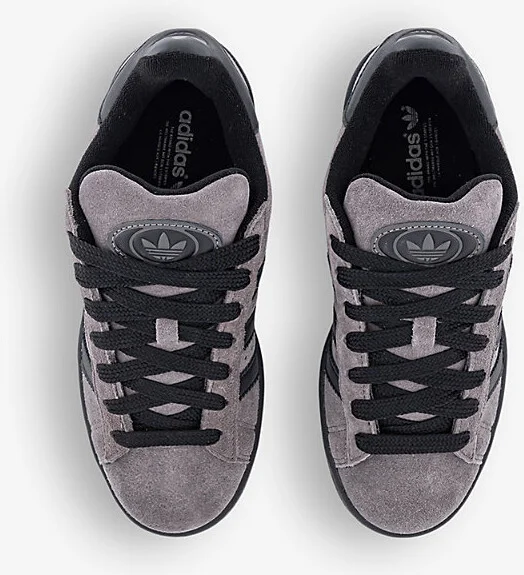 Womens Charcoal Black Charcoal Campus 00S Brand-Stripe Low-Top Suede Trainers Eur 37 / 4 Uk Women - Image 2