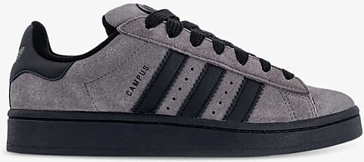 Womens Charcoal Black Charcoal Campus 00S Brand-Stripe Low-Top Suede Trainers Eur 37 / 4 Uk Women