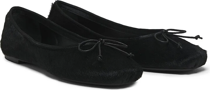 Women's Charlotte Calf Hair Ballerina Flats - Black - Size 6 - Image 2