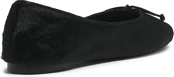 Women's Charlotte Calf Hair Ballerina Flats - Black - Size 6 - Image 3