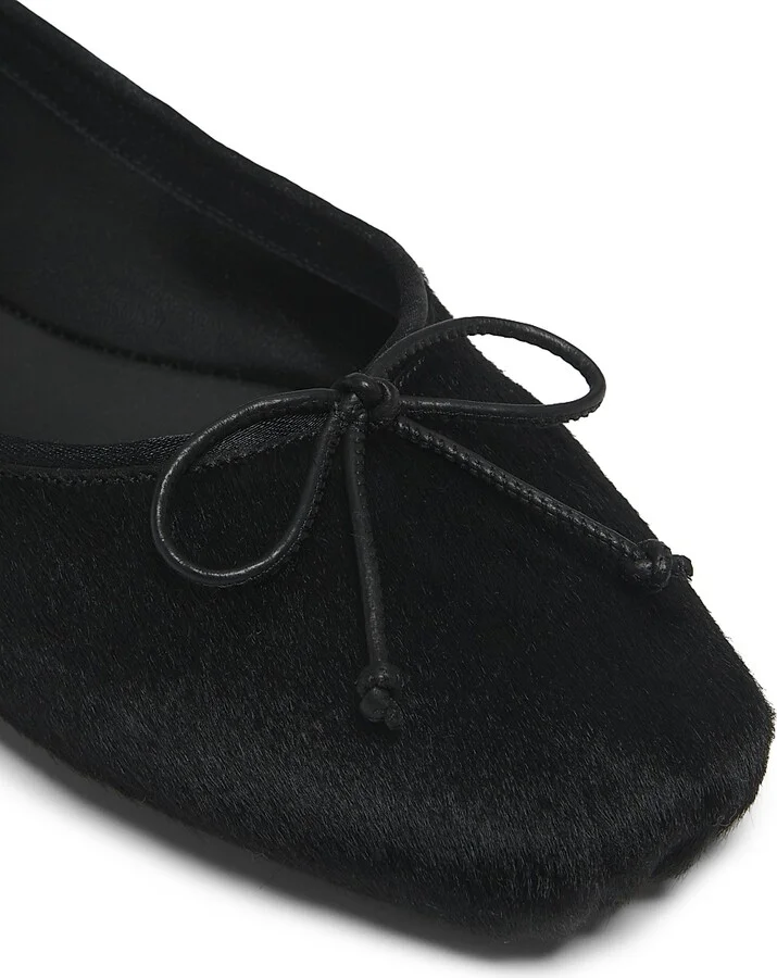 Women's Charlotte Calf Hair Ballerina Flats - Black - Size 6 - Image 5