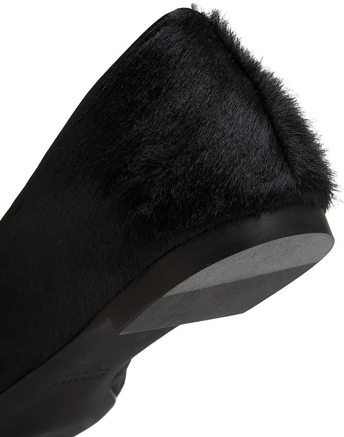 Women's Charlotte Calf Hair Ballerina Flats - Black - Size 6 - Image 6