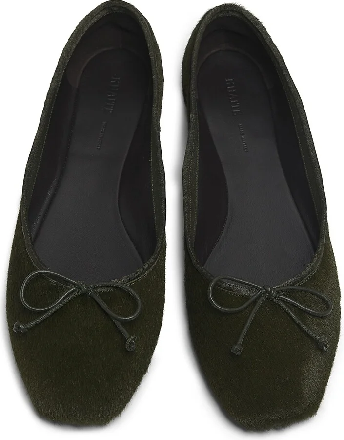 Women's Charlotte Calf Hair Ballerina Flats - Black - Size 6 - Image 9