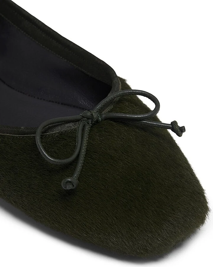Women's Charlotte Calf Hair Ballerina Flats - Black - Size 6 - Image 10
