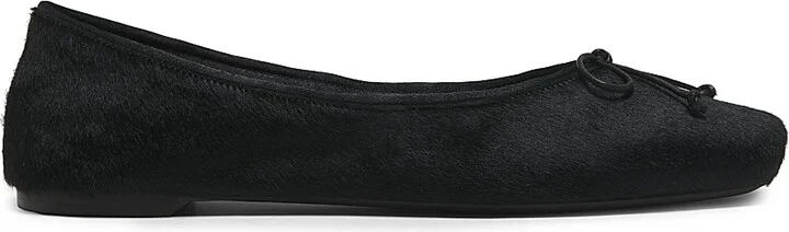 Women's Charlotte Calf Hair Ballerina Flats - Black - Size 6