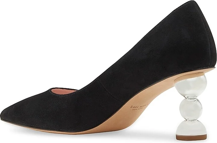 Women's Charmer 76MM Leather Pumps - Black Silver - Size 5 - Image 3