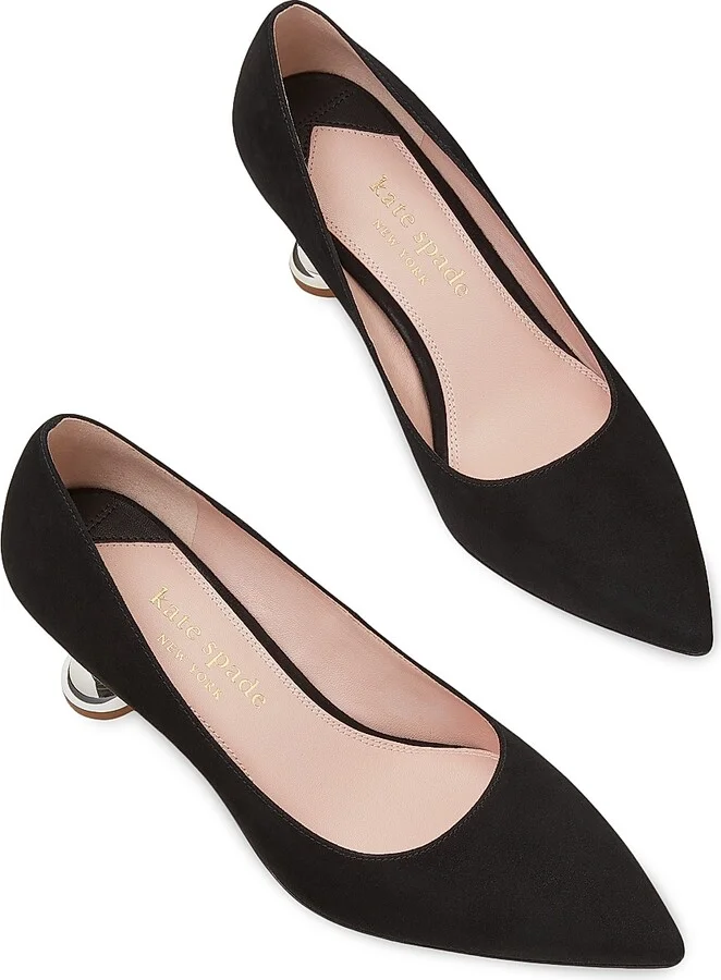 Women's Charmer 76MM Leather Pumps - Black Silver - Size 5 - Image 5