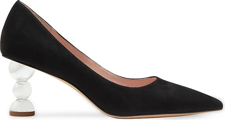 Women's Charmer 76MM Leather Pumps - Black Silver - Size 5