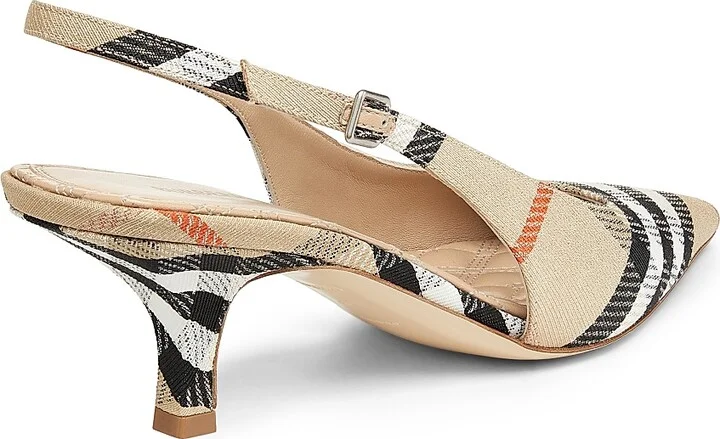 Women's Check Birdie 55MM Slingback Pumps - Sand Ip Check - Size 7 - Image 3