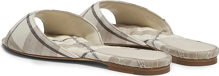 Women's Check Flat Sandals - Cotton Ip Check - Size 6 - Image 3