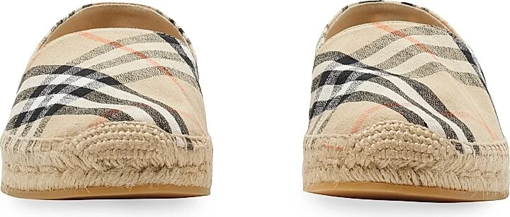 Women's Check Linen Espadrilles - Sand Ip Check - Size 5 - Image 2