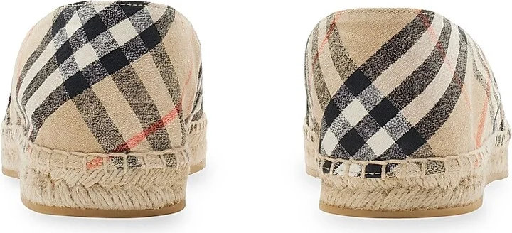 Women's Check Linen Espadrilles - Sand Ip Check - Size 5 - Image 3