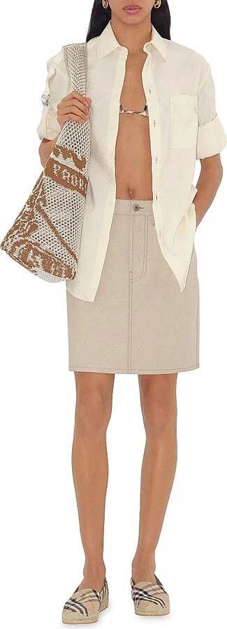 Women's Check Linen Espadrilles - Sand Ip Check - Size 5 - Image 7