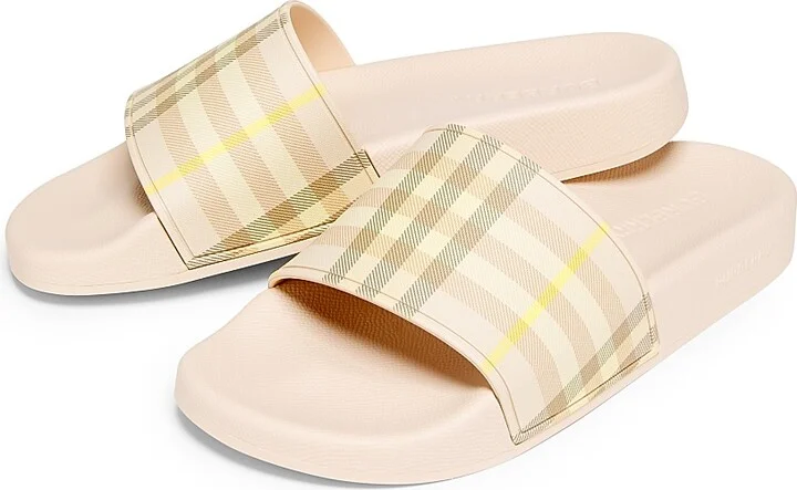 Women's Check Slide Sandals - Teacup Ip Check - Size 5 - Image 2