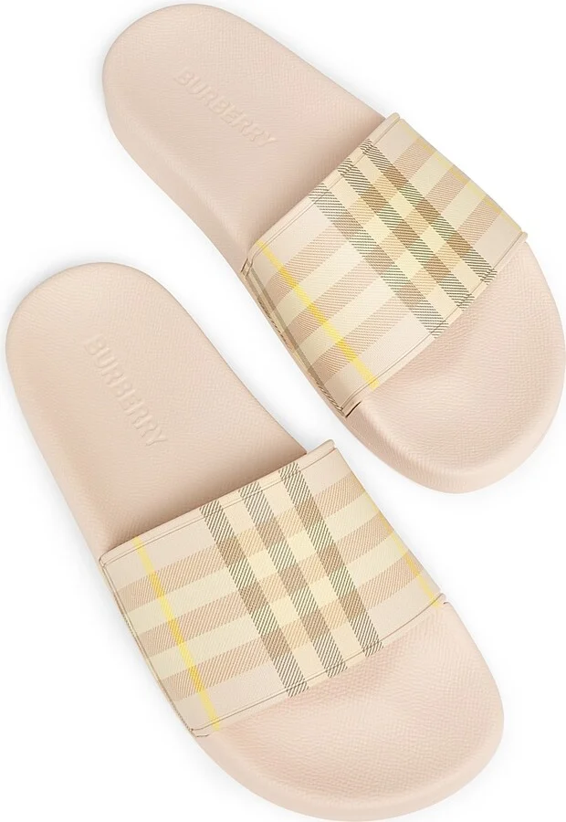 Women's Check Slide Sandals - Teacup Ip Check - Size 5 - Image 4
