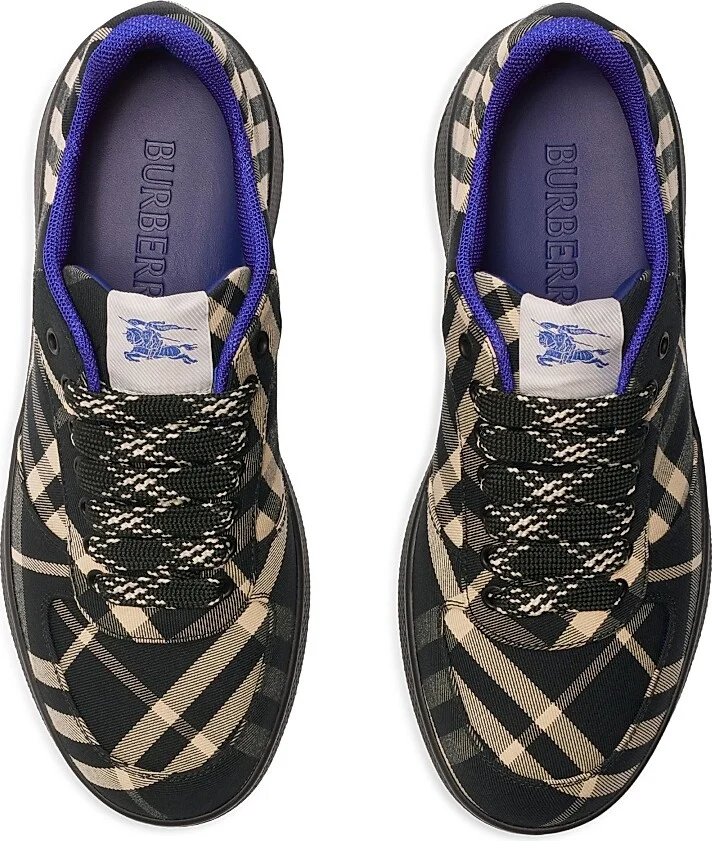 Women's Check Terrace Cotton-Blend Sneakers - Black Ip Check - Size 6 - Image 4