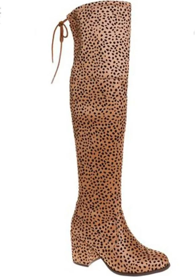 Women's Cheetah Knee Boots In Cheetah Print