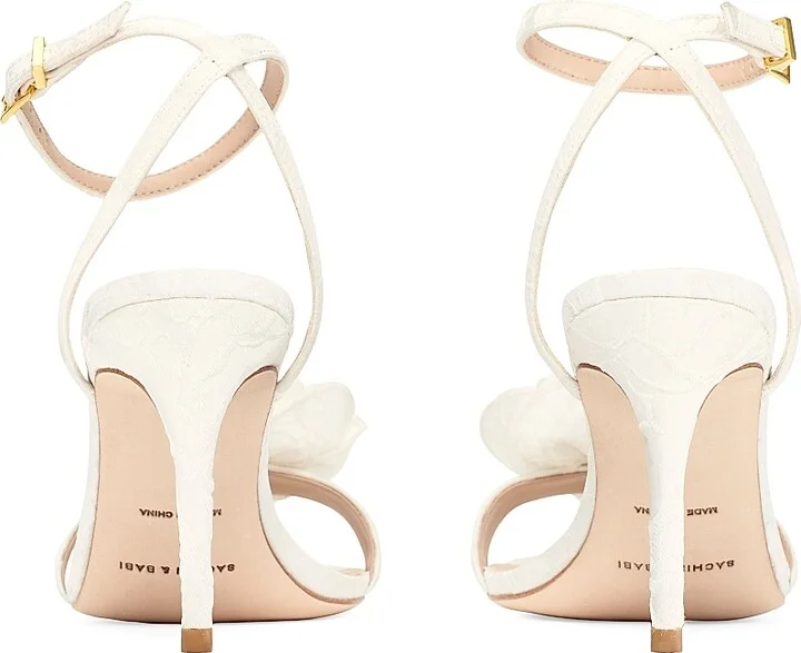 Women's Chelsea 85MM Rose Cloque Sandals - Ivory - Size 6 - Image 2