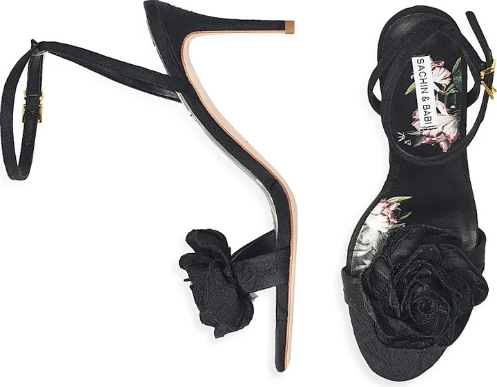 Women's Chelsea 85MM Rose Cloque Sandals - Ivory - Size 6 - Image 7