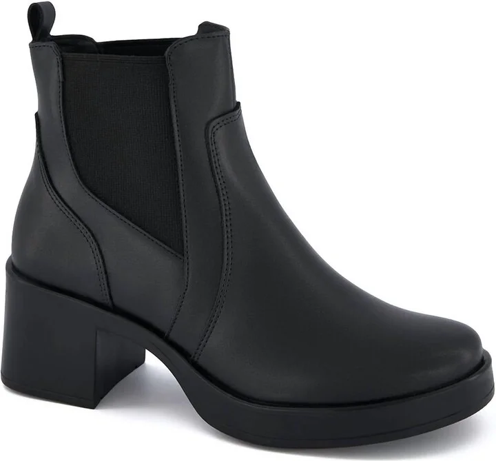 Women's Chelsea Boots With Elastic Sides In Black