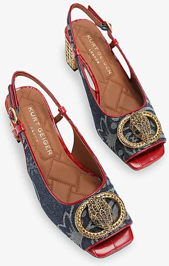 Womens Chelsea Denim Block-Heel Slingback Sandals Eur 41 / 8 Uk Women - Image 2