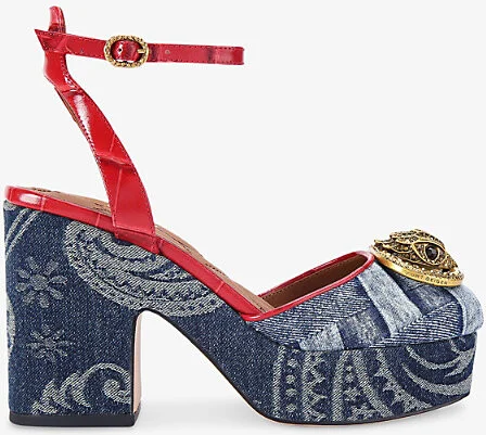 Womens Chelsea Denim Platform Heels Eur 38/5 Uk Women