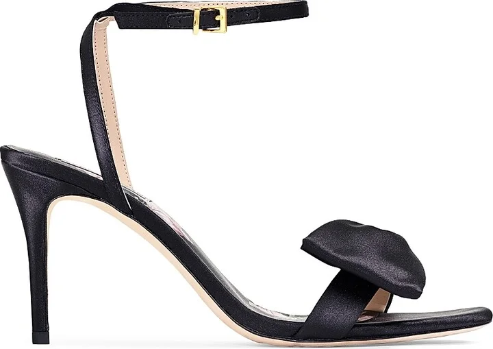 Women's Chelsea Obi-Bow 85MM Satin Sandals - Black - Size 6