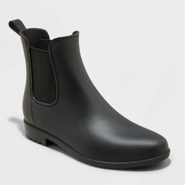 Women's Chelsea Rain Boots - A New Day™ : Waterproof Ankle Boots, Pull-On Style, Textured Outsole