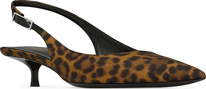 Women's Cherish Slingback Pumps In Leopard Grosgrain - Manto Naturale - Size 7.5 - Image 2