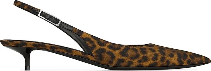 Women's Cherish Slingback Pumps In Leopard Grosgrain - Manto Naturale - Size 7.5