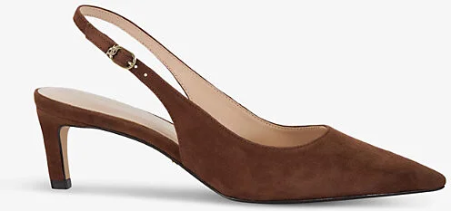 Womens Chestnut Suede Celinna Sling-Back Suede Heeled Courts Eur 39 / 6 Uk Women