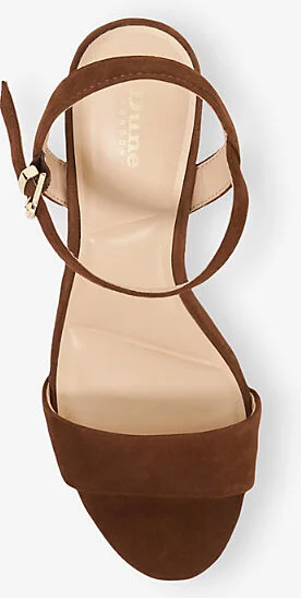 Womens Chestnut Suede Monotone Block-Heel Suede Sandals Eur 36 / 3 Uk Women - Image 2