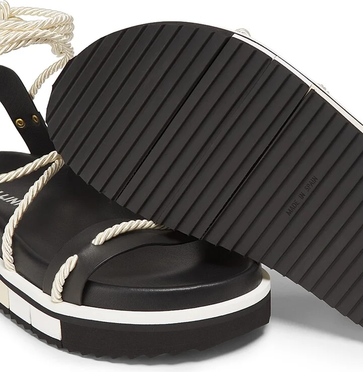 Women's Cheyenne Leather Ankle-Wrap Sandals - Black - Size 7 - Image 6