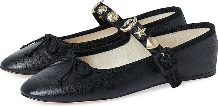 Women's Chiara Embellished Leather Mary Janes - Black Gold - Size 11 - Image 3