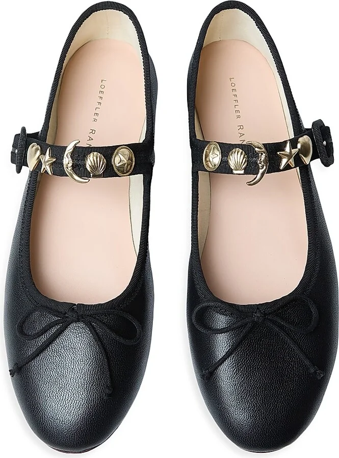 Women's Chiara Embellished Leather Mary Janes - Black Gold - Size 11 - Image 4