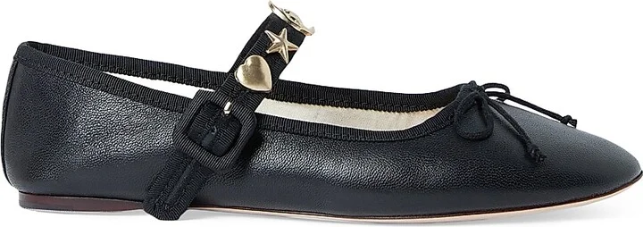 Women's Chiara Embellished Leather Mary Janes - Black Gold - Size 11