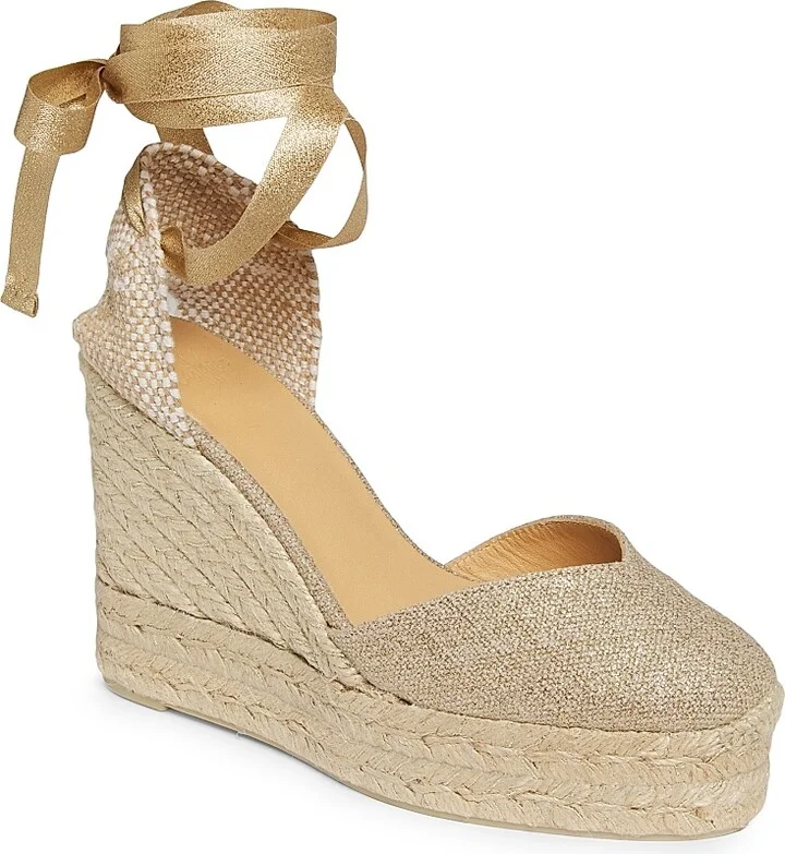 Women's Chiara Linen Espadrille Wedges - Oro Claro - Size 6 - Image 2
