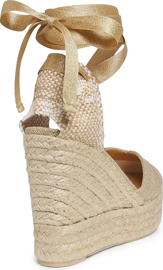 Women's Chiara Linen Espadrille Wedges - Oro Claro - Size 6 - Image 3
