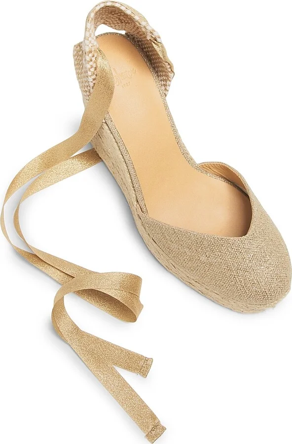 Women's Chiara Linen Espadrille Wedges - Oro Claro - Size 6 - Image 4