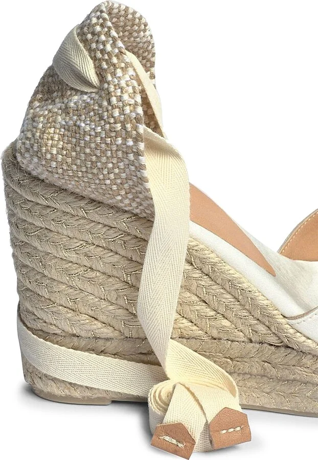 Women's Chiara Satin Platform Wedge Espadrilles - Crudo - Size 8 - Image 3
