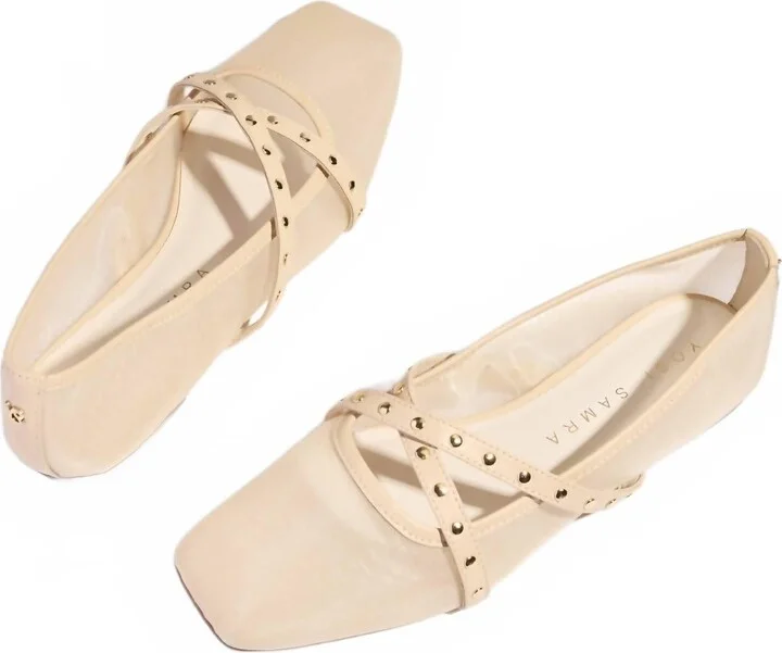 Women's Chloe Ballet Flat In Nude Mesh