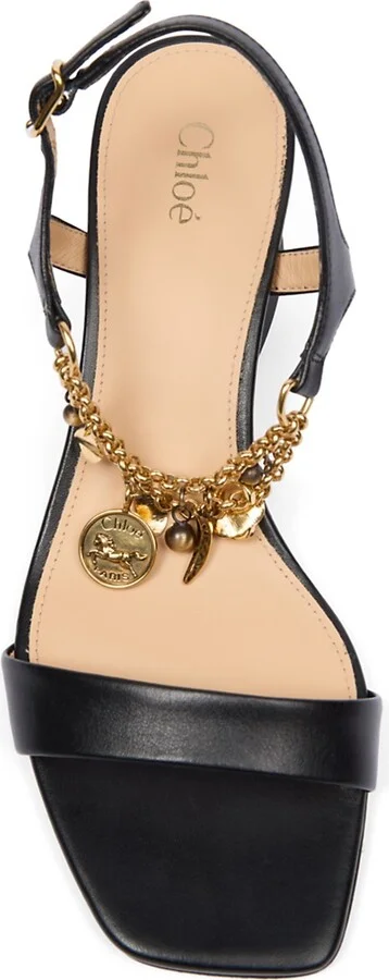 Women's Chloé Charms Leather Sandals - Black - Size 5.5 - Image 4