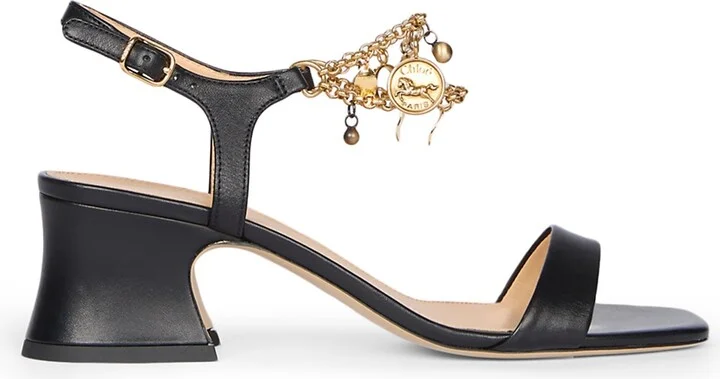 Women's Chloé Charms Leather Sandals - Black - Size 5.5